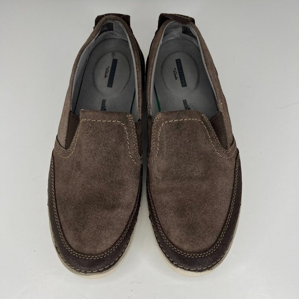 Collection by Clarks Mens 15807 Brown Suede Comfort Slip On Size 11 Loafers - Picture 4 of 9